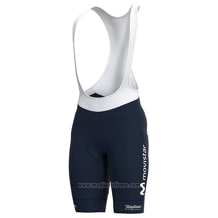 2021 Abbigliamento Ciclismo Movistar Blu Manica Corta e Salopette